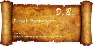 Dunai Bernadett névjegykártya